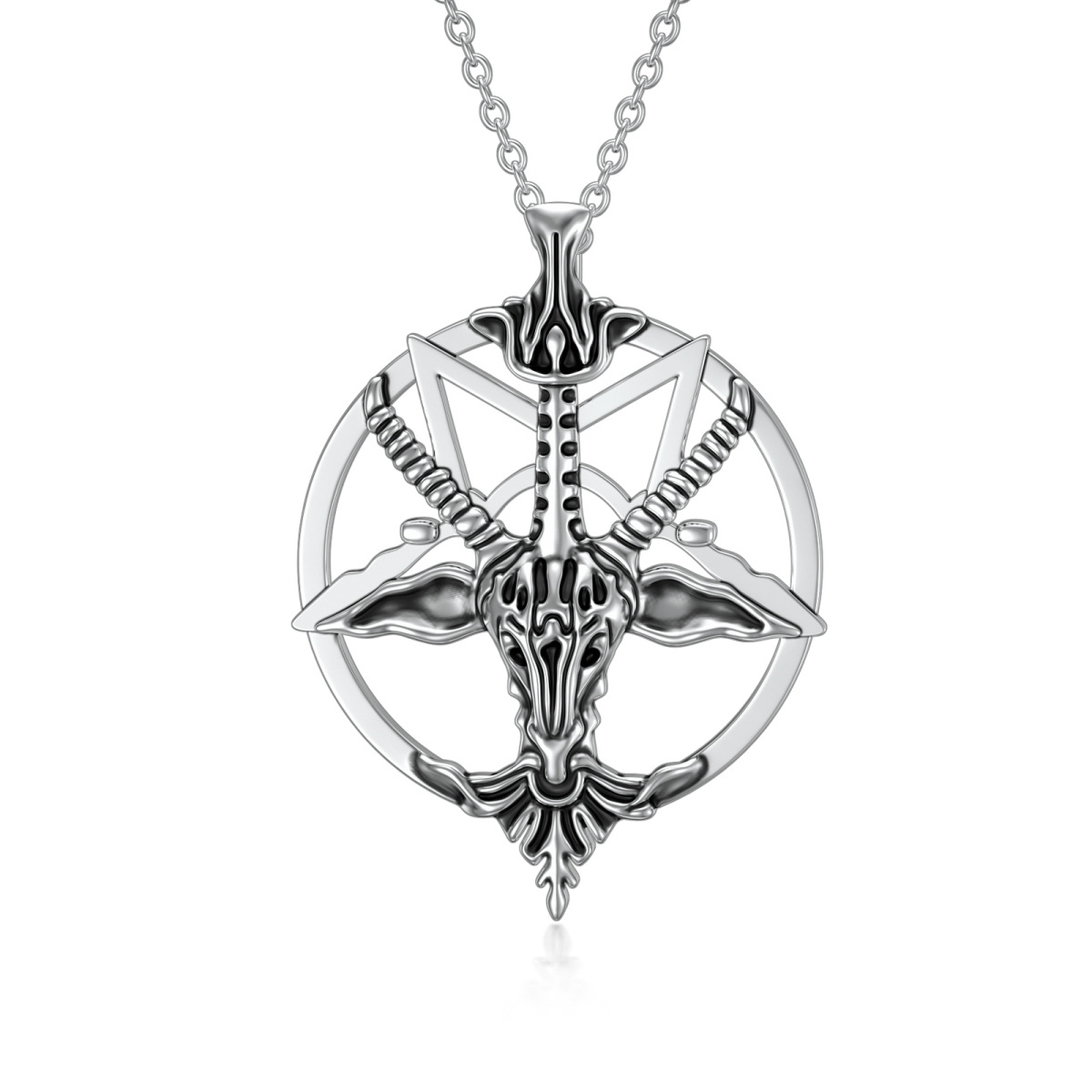 Sterling Silber Pentagramm-Anhänger Halskette-1