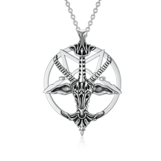 Sterling Silver Pentagram Pendant Necklace-2