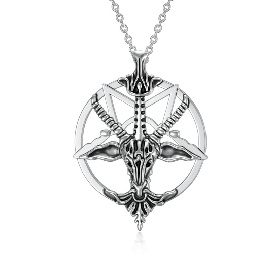 Collana con ciondolo a pentagramma in argento sterling