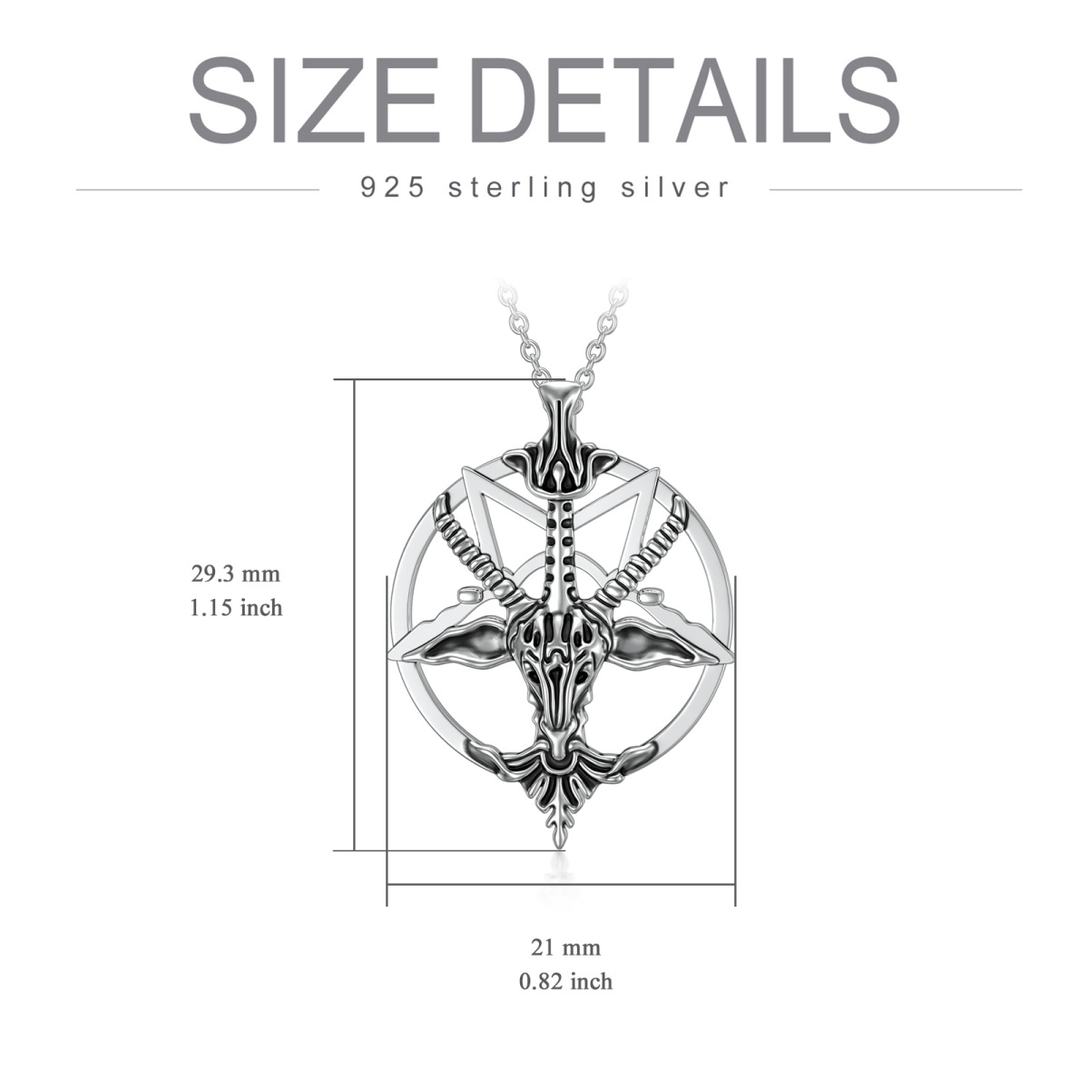 Sterling Silber Pentagramm-Anhänger Halskette-6