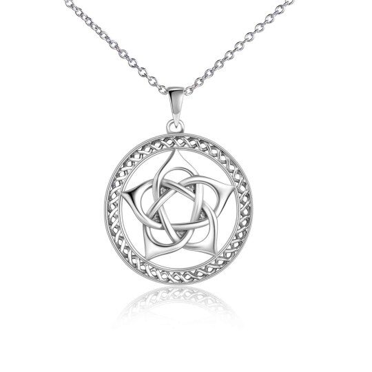 Collier à pendentif pentagramme en argent sterling