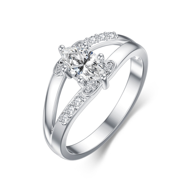 Sterling Silber Cubic Zirkonia personalisierte Birthstone & personalisierte Gravur Ring mi-3