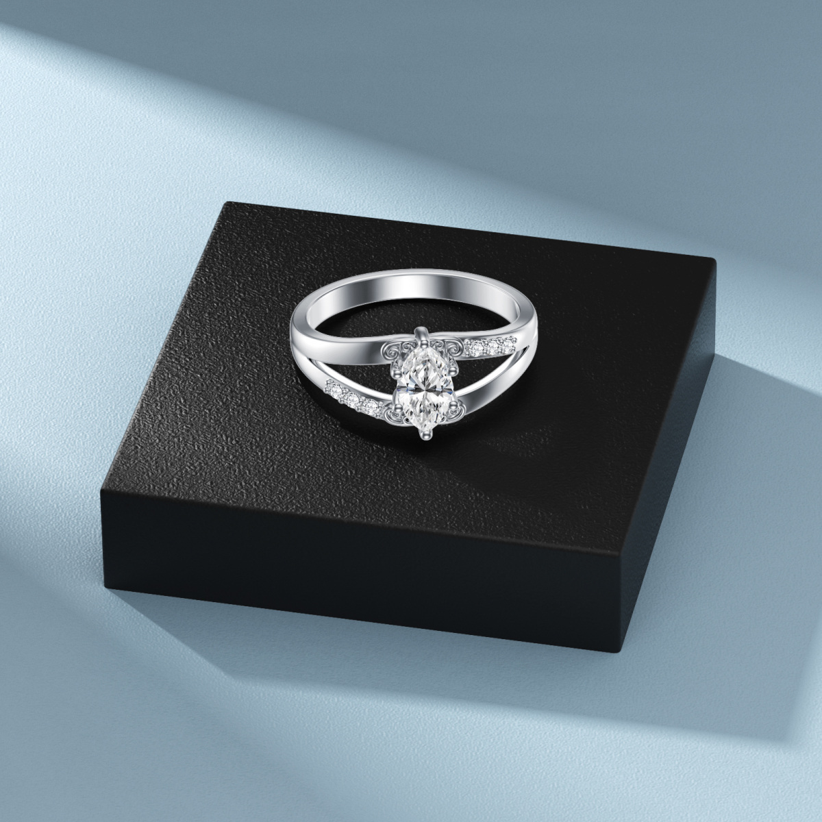 Sterling Silber Cubic Zirkonia personalisierte Birthstone & personalisierte Gravur Ring mi-6