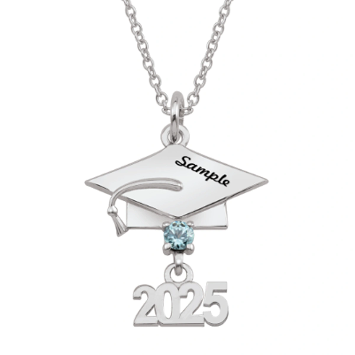 Collar con colgante de plata de ley con piedra de nacimiento personalizada, placa con nombre para padres e hijos, collar de graduación-2