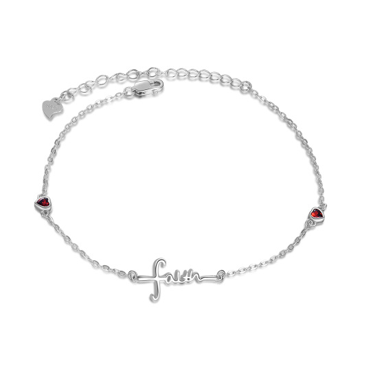 Armband mit Herzanhänger aus Sterlingsilber mit Zirkonia