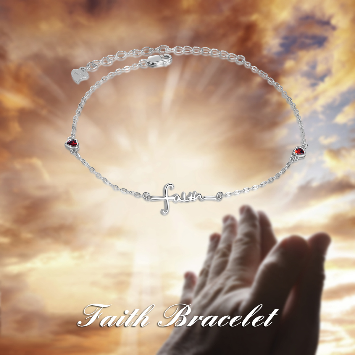 Armband mit Herzanhänger aus Sterlingsilber mit Zirkonia-6