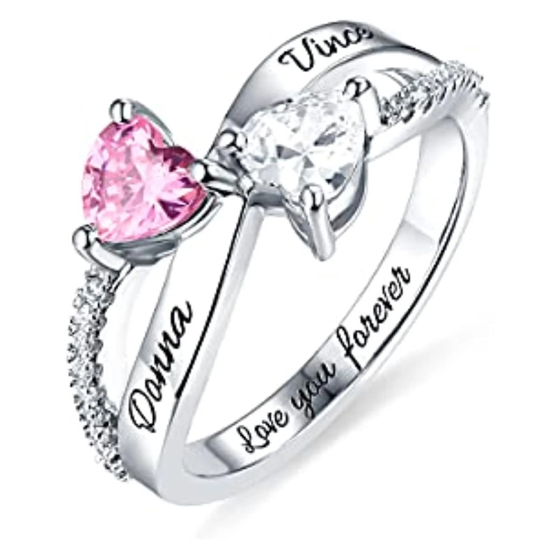 Sterling Silver Cubic Zirconia Personalized Birthstone Ring-6