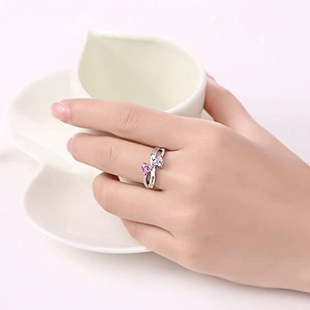 Anello personalizzato in argento sterling con zircone cubico-2