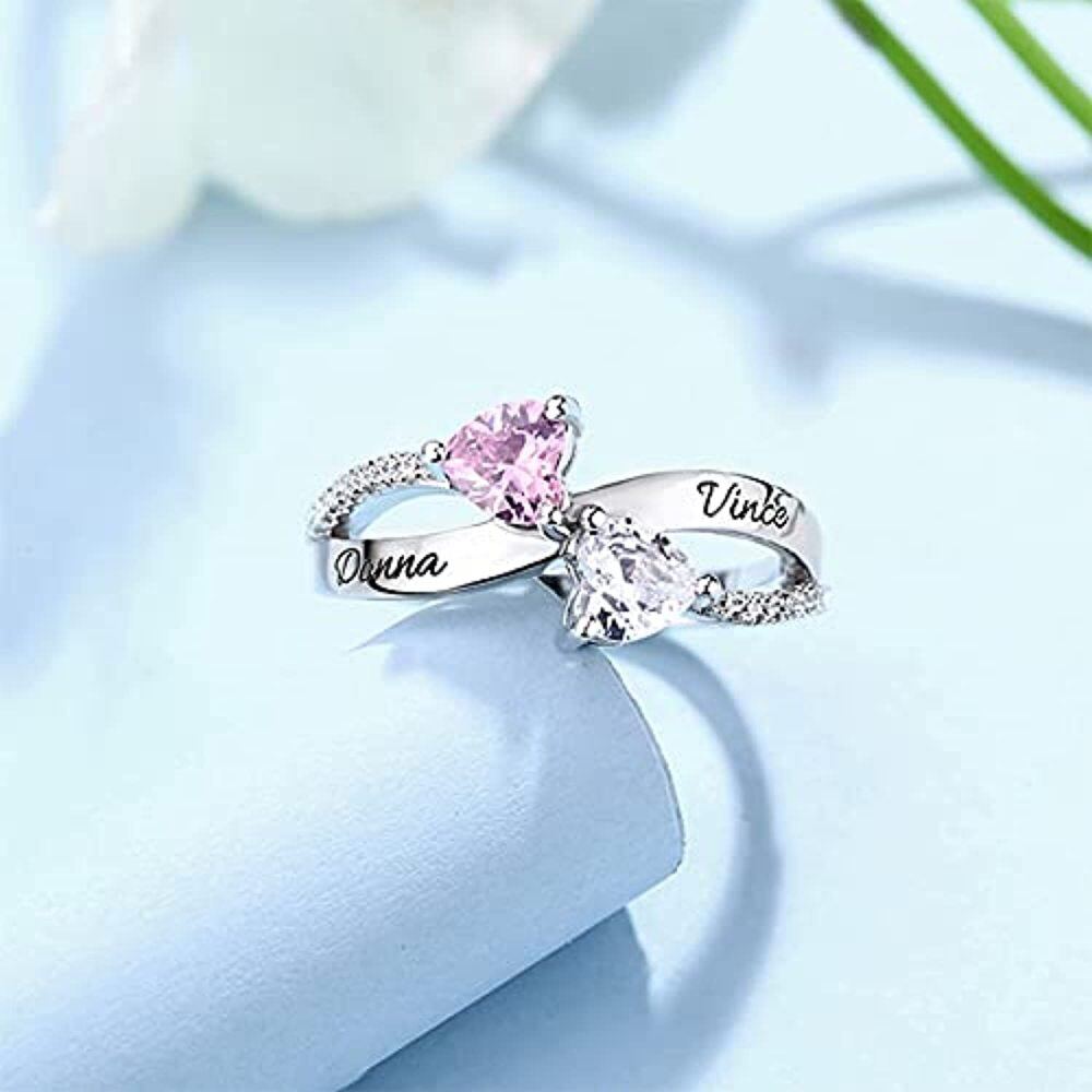 Anello personalizzato in argento sterling con zircone cubico-3
