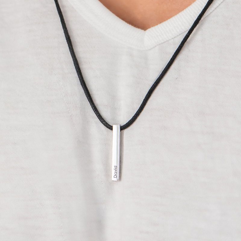 Sterling zilveren gepersonaliseerde klassieke naam bar ketting-2
