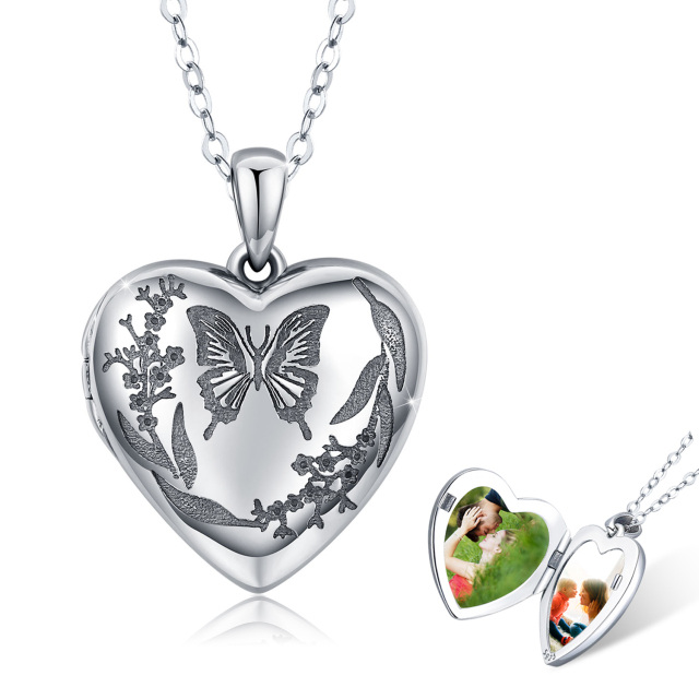 Collana con ciondolo classico personalizzato in argento sterling con nome e cuore