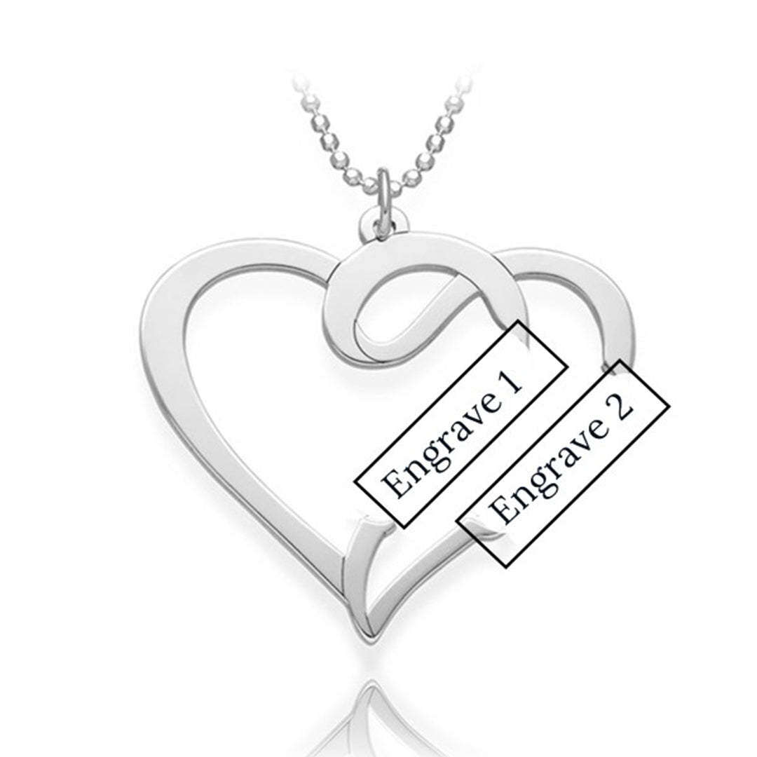 Sterling zilveren gepersonaliseerde klassieke naam & hart hanger ketting-3