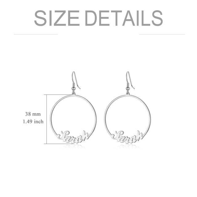 Boucles d'oreilles en argent sterling personnalisées avec nom classique-5