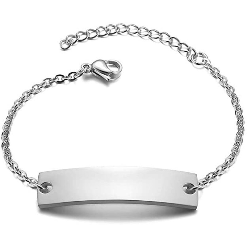 Sterling Silver Personalized Classic Name Identification Bracelet-1