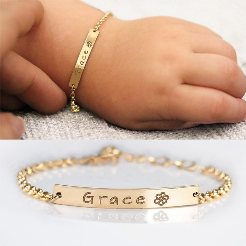 Sterling Silver with Rose Gold Plated Personalized Classic Name Identification Bracelet-2