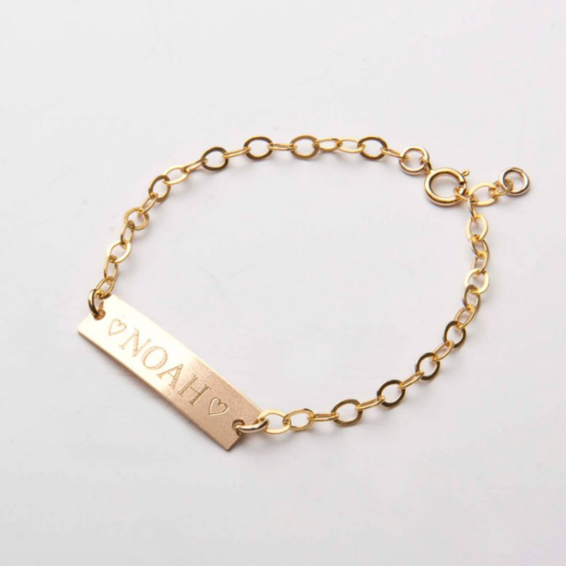 Sterling Silver with Rose Gold Plated Personalized Classic Name Identification Bracelet-3