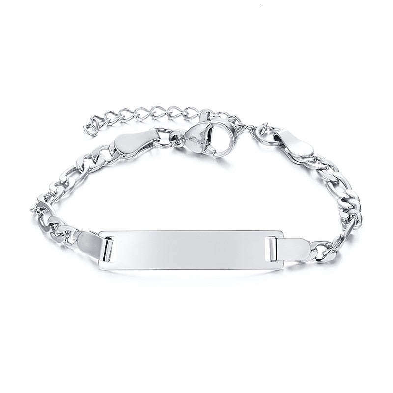 Pulsera de identificación de nombre clásica personalizada de plata de ley-1