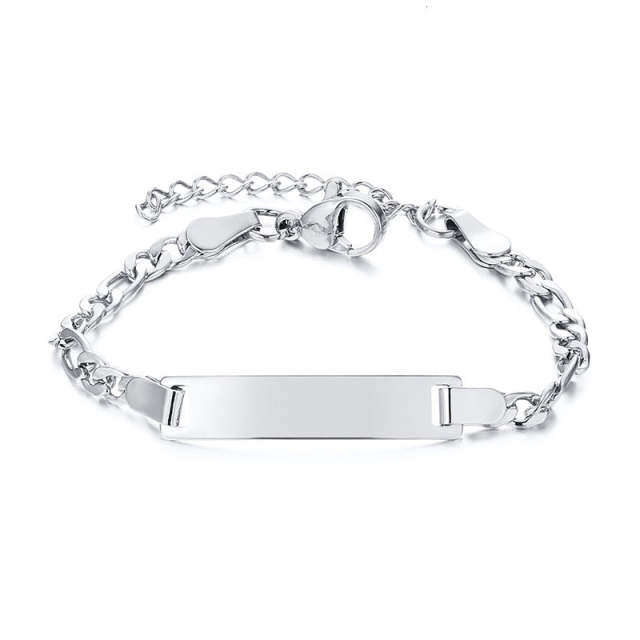 Bracelet d'identification de nom classique personnalisé en argent sterling-1