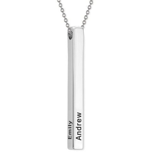 Collana con ciondolo personalizzato con nome classico in argento sterling