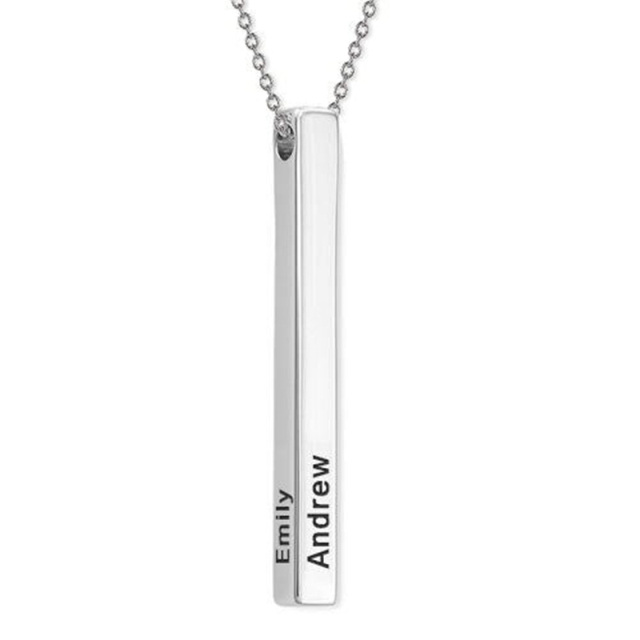 Collana con ciondolo personalizzato con nome classico in argento sterling-1