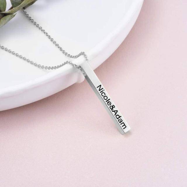 Collana con ciondolo personalizzato con nome classico in argento sterling-3