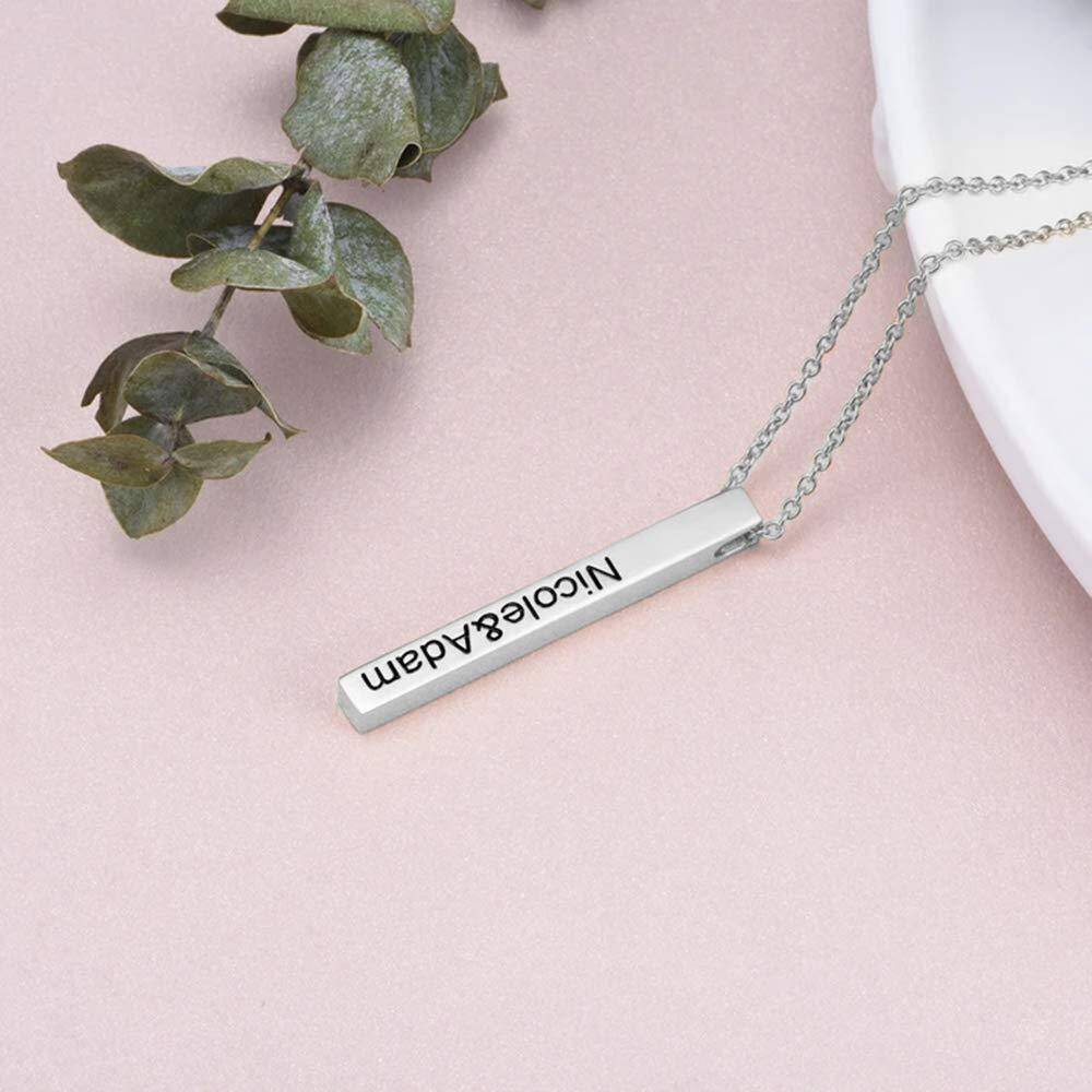 Sterling Silver Personalized Classic Name Pendant Necklace-4