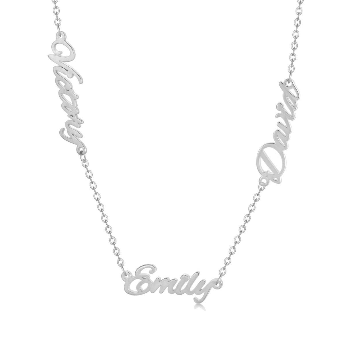 Sterling Silver Personalized Classic Name Pendant Necklace-1