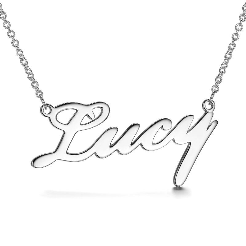Collier en argent sterling avec pendentif prénom classique personnalisé-4