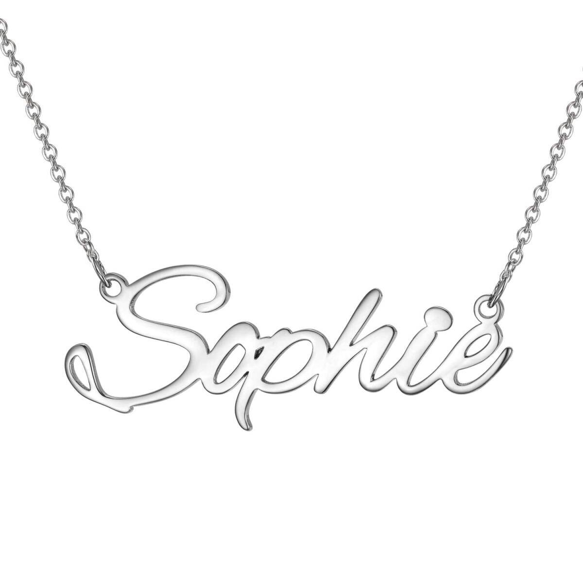 Collier pendentif classique personnalisé en argent sterling avec nom-1