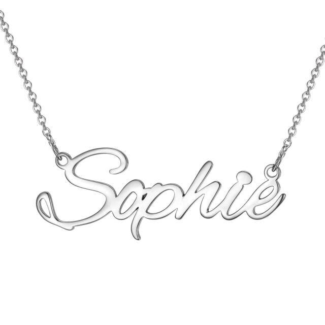 Collana con ciondolo con nome classico personalizzato in argento sterling