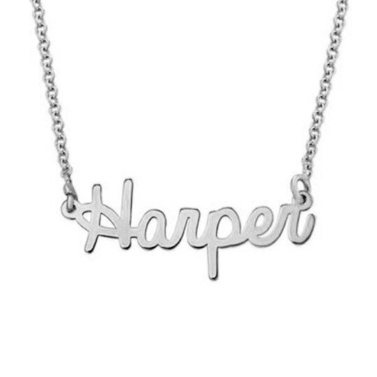 Sterling zilveren gepersonaliseerde klassieke naam hanger ketting