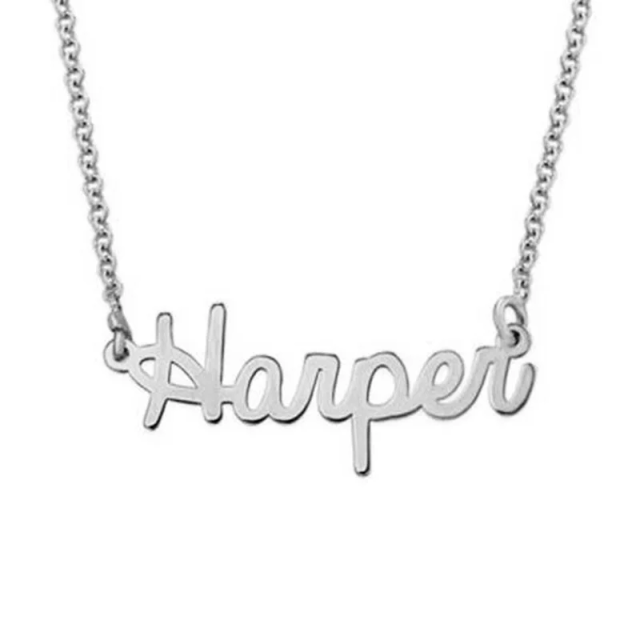 Sterling zilveren gepersonaliseerde klassieke naam hanger ketting-2