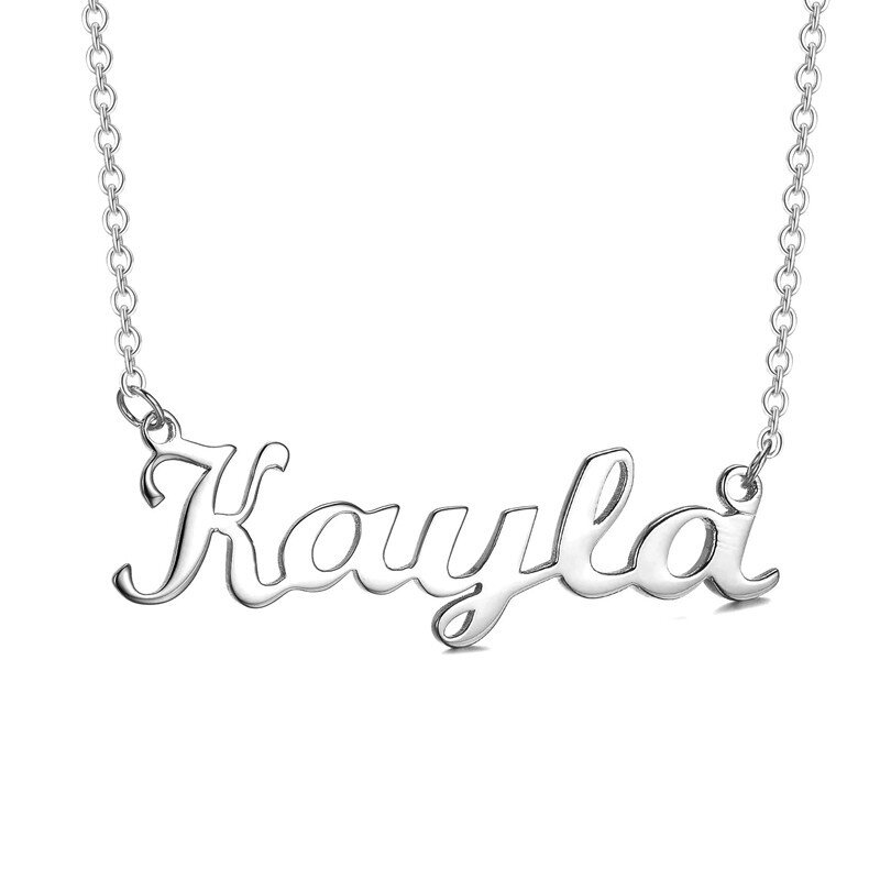 Sterling Silver Personalized Classic Name Pendant Necklace-1