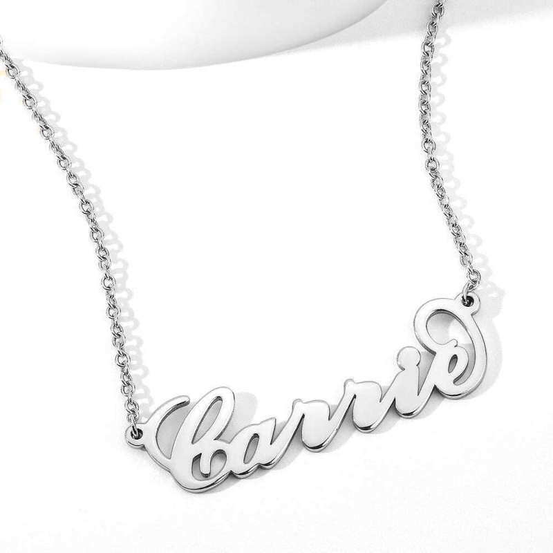 Sterling Silver Personalized Classic Name Pendant Necklace-1
