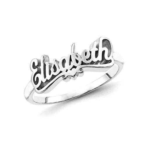 Sterling Silver Personalized Classic Name Ring-1