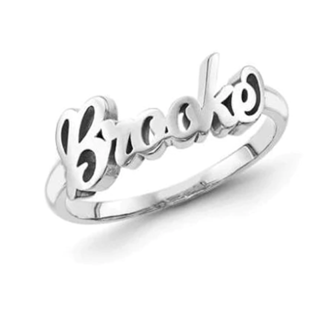 Bague classique personnalisée en argent sterling-1