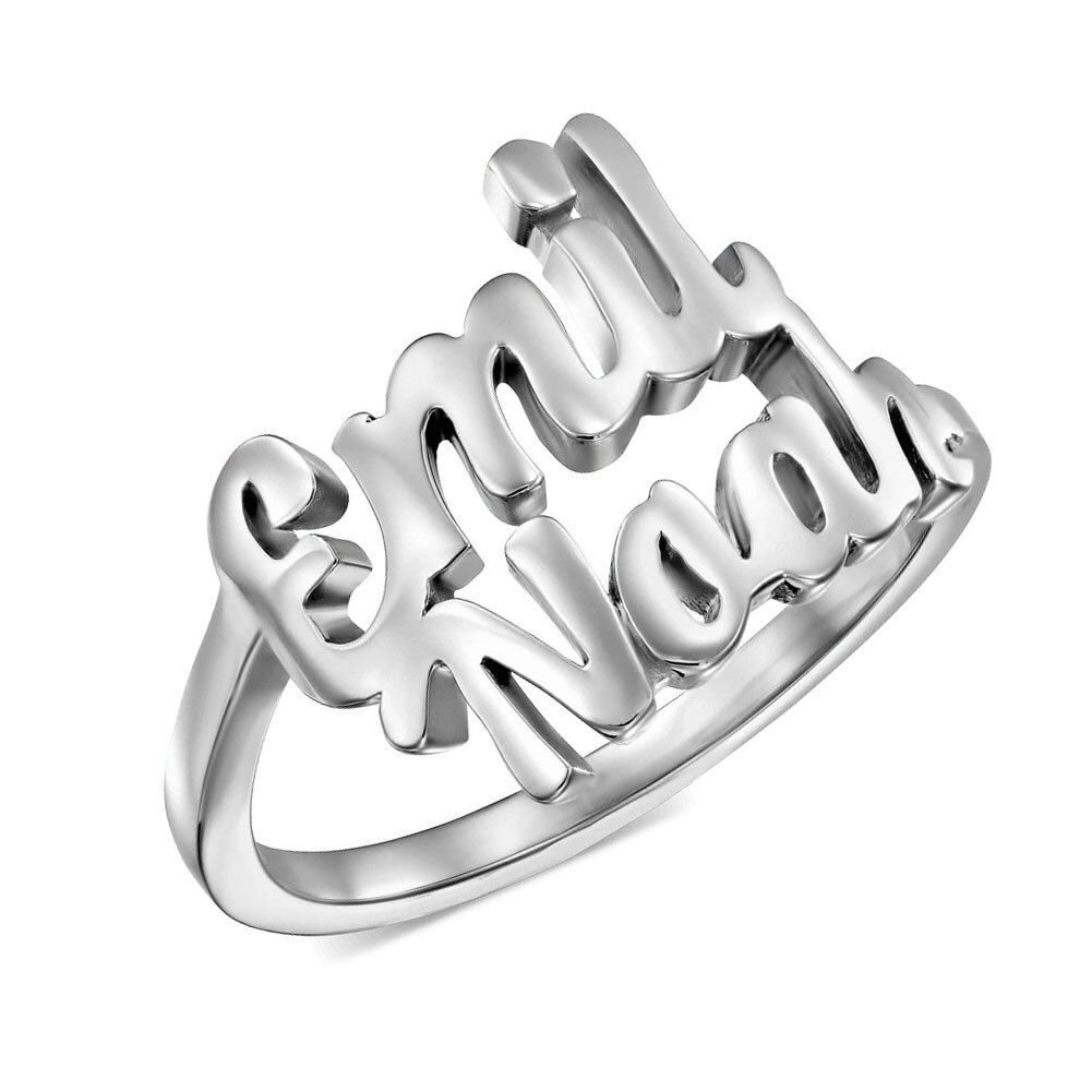 Anillo con nombre clásico personalizado en plata de ley-1