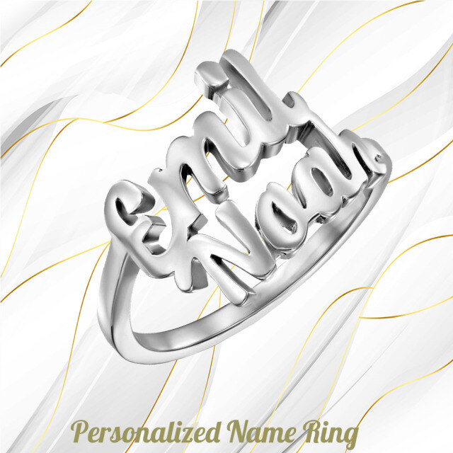 Anello con nome classico personalizzato in argento sterling-2