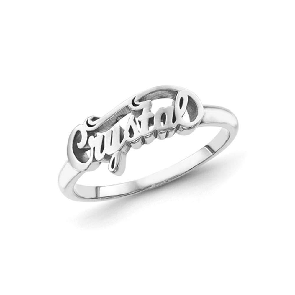 Sterling Silver Personalized Classic Name Ring for Women-1