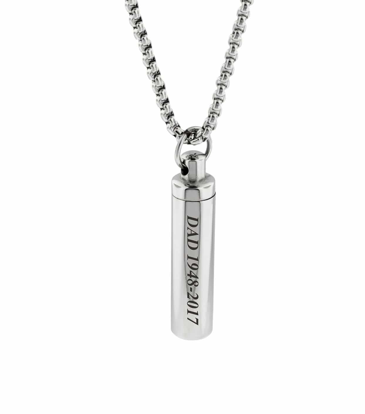 Sterling Silver Personalized Engraving & Bar Pendant Necklace-2