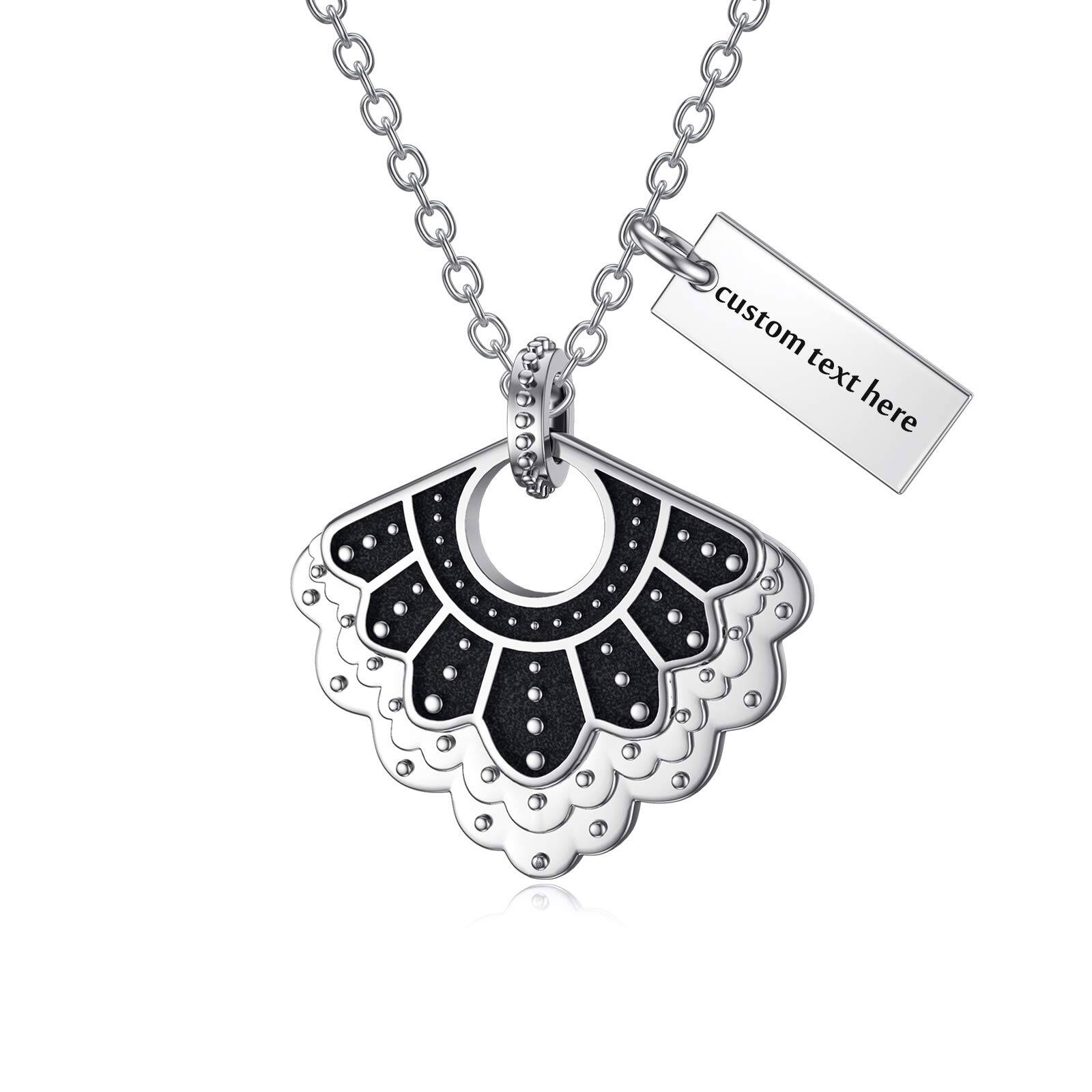 Sterling Silver Personalized Engraving & Ginsberg Collar Pendant Necklace