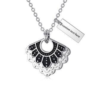 Sterling Silver Personalized Engraving & Ginsberg Collar Pendant Necklace-3