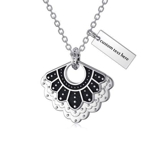 Collier pendentif en argent sterling avec gravure personnalisée Ginsberg