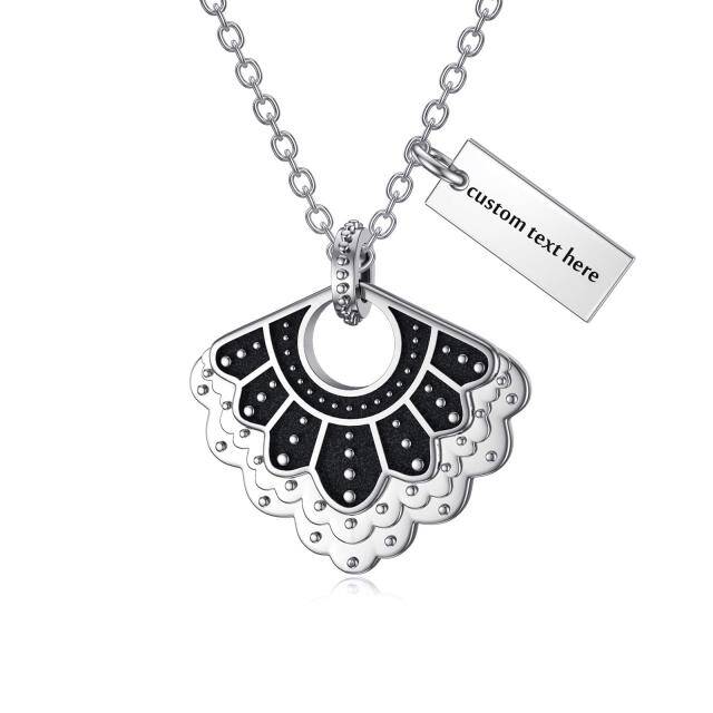 Sterling Silver Personalized Engraving & Ginsberg Collar Pendant Necklace-1