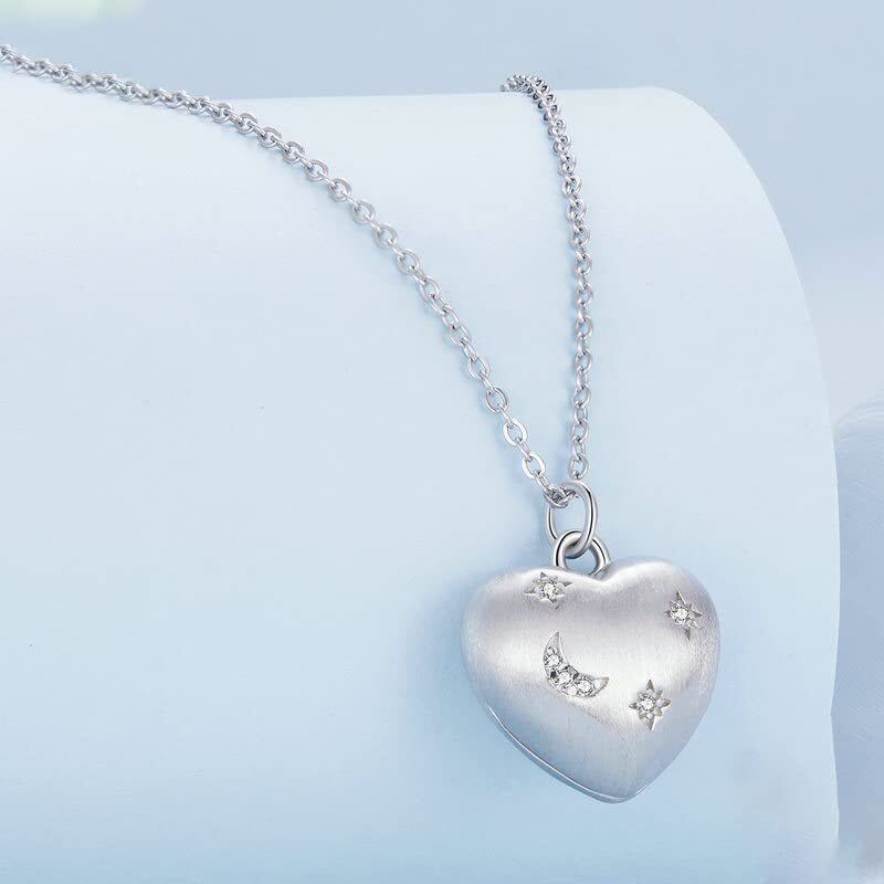 Sterling Silver Personalized Engraving & Heart Pendant Necklace-3