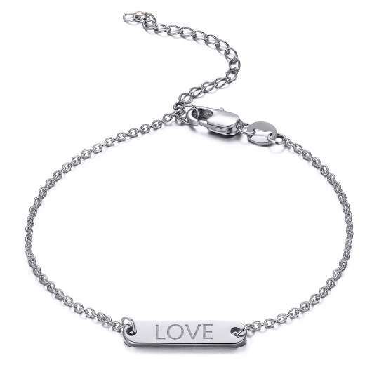 Bracelet d'identification en argent sterling avec gravure personnalisée