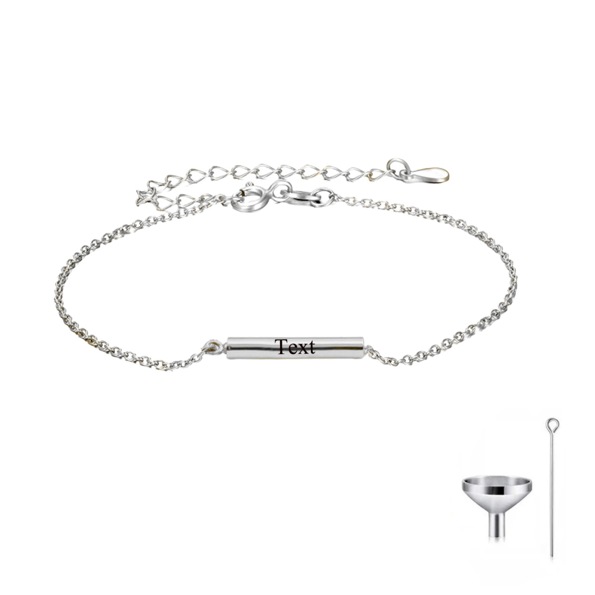 Pulsera de identificación con grabado personalizado en plata de ley-3