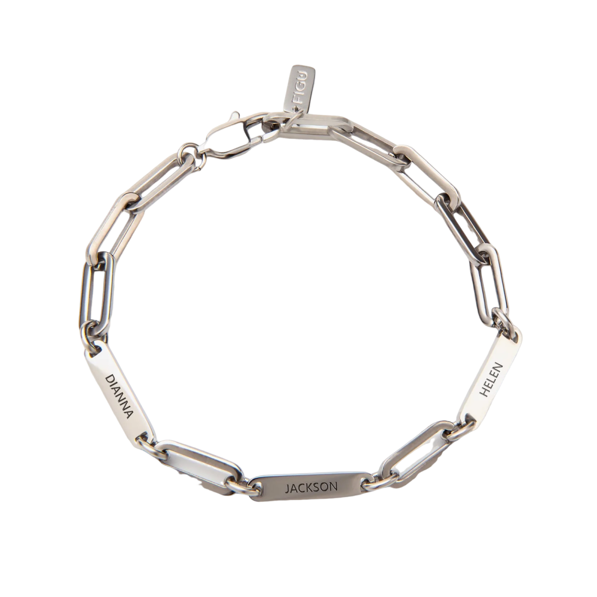 Sterling Silber Personalisierte Gravur Büroklammer Kette Armband-1