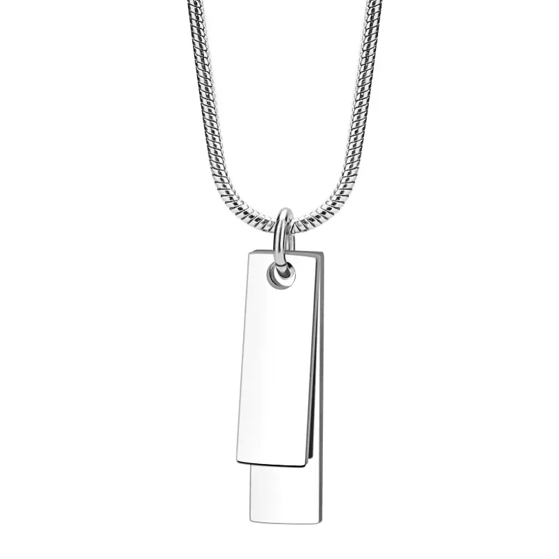 Collier en argent sterling avec gravure personnalisée pour hommes-1