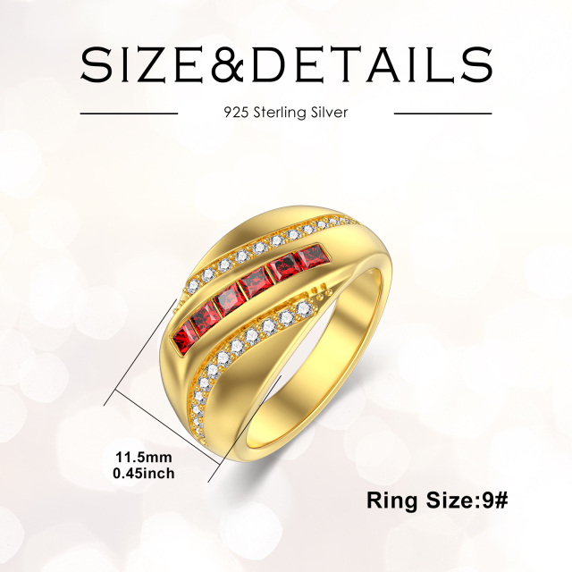 Sterling Silver Cubic Zirconia Personalized Engraving Ring for Men-5